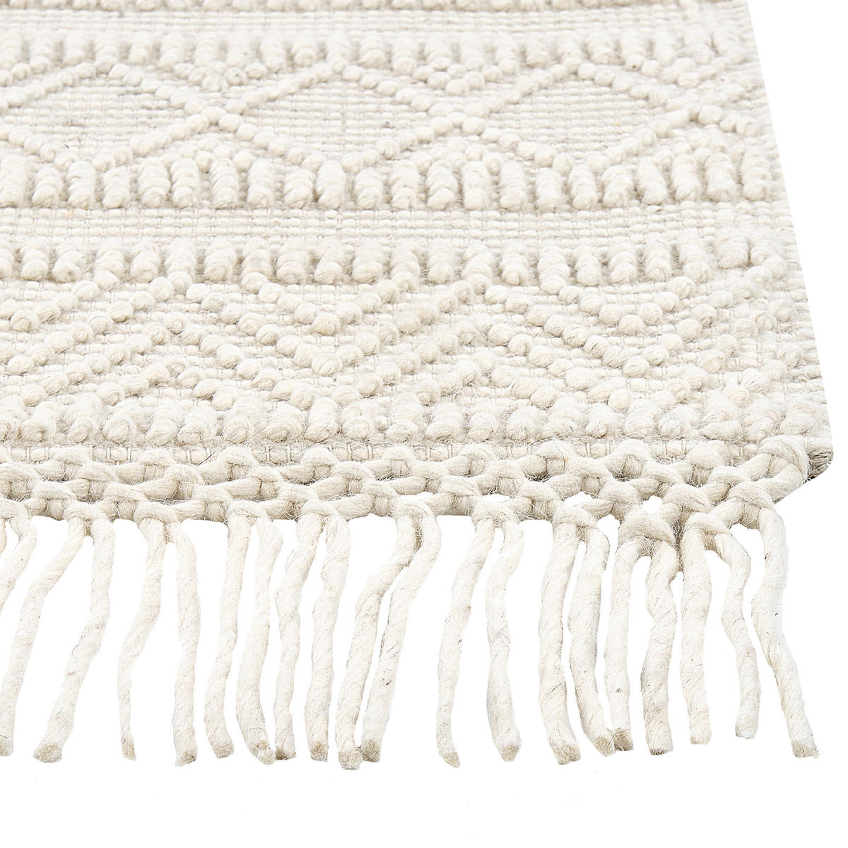 TEPPICH geflochten Pertek 230/160 cm - Beige, Textil (160/230cm) - Beliani