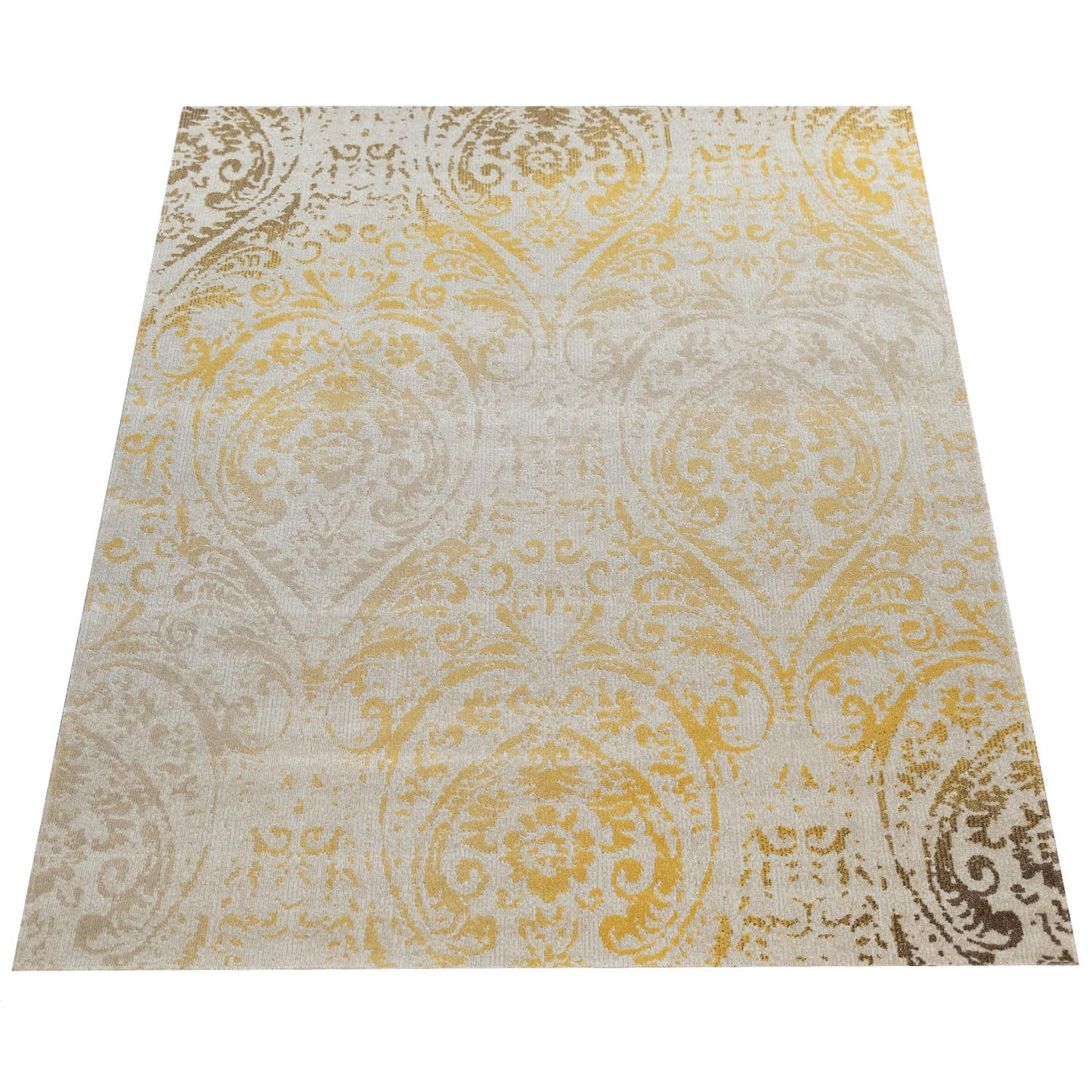 OUTDOOR Teppich Ornament-Muster Balkon, Terrasse schmutzabweisend Gelb Rechteckig 200x280 - Gelb, Textil (200/280cm) - KADIMA DESIGN