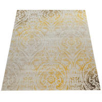 OUTDOOR Teppich Ornament-Muster Balkon, Terrasse schmutzabweisend Gelb Rechteckig 60x100 - Gelb, Textil (60/100cm) - KADIMA DESIGN