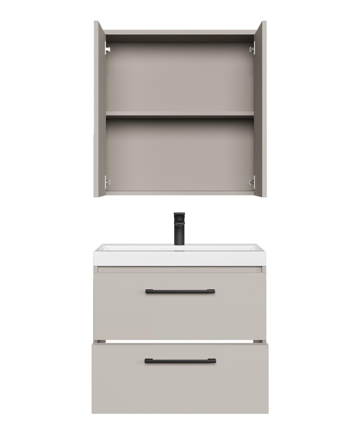 BADMÖBEL-SET Florence 3 Teile Cashmere - 60 x 35 x 51 cm - Kaschmir, Holz (60/53/35cm) - Badplaats