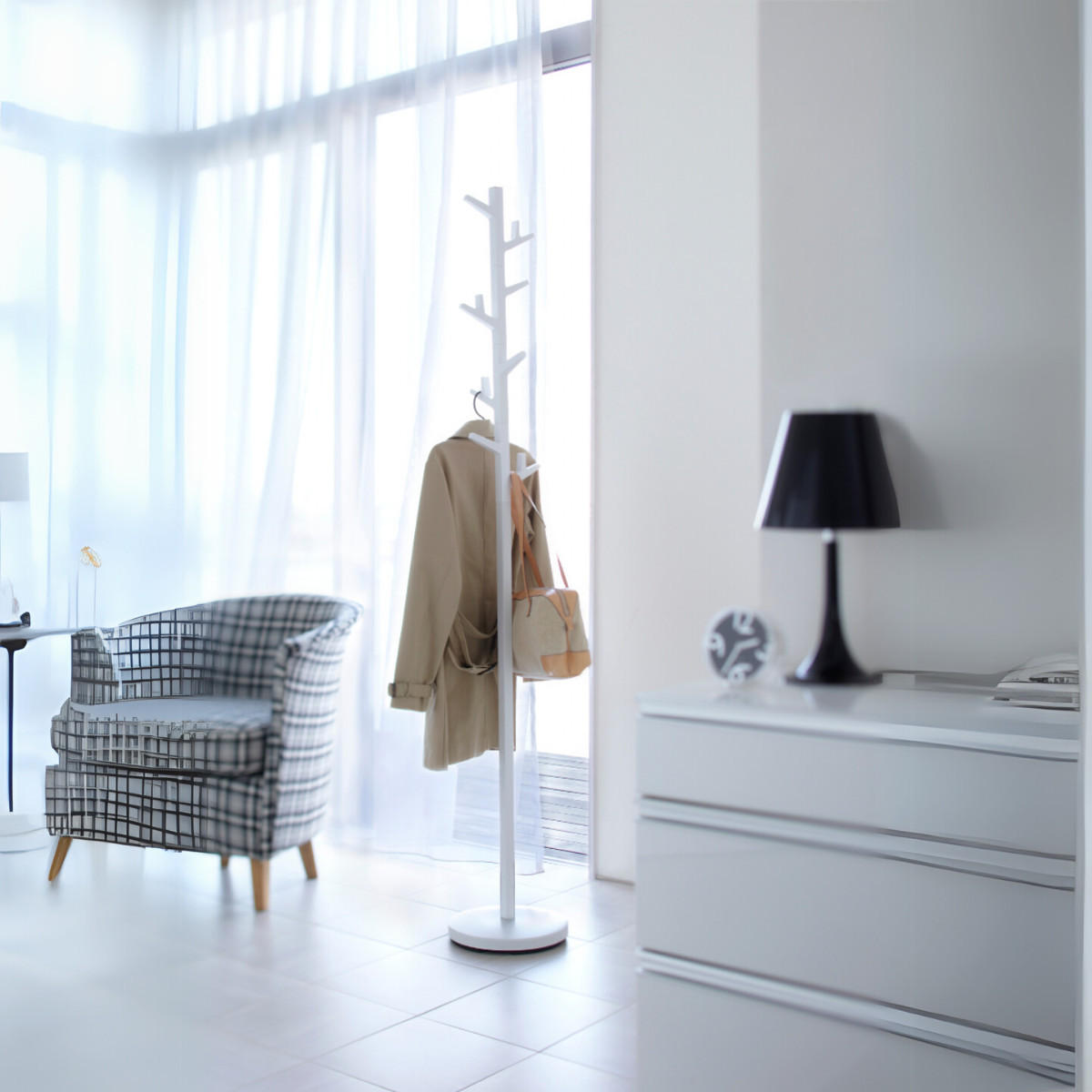 GARDEROBENSTÄNDER Branch weiß 28/176/28 cm - Weiß, Metall (28/176/28cm) - Yamazaki