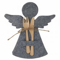 BESTECKTASCHE Filz Engel 22/20 cm - Grau, Textil (20/1/22cm) - Home Styling Collection
