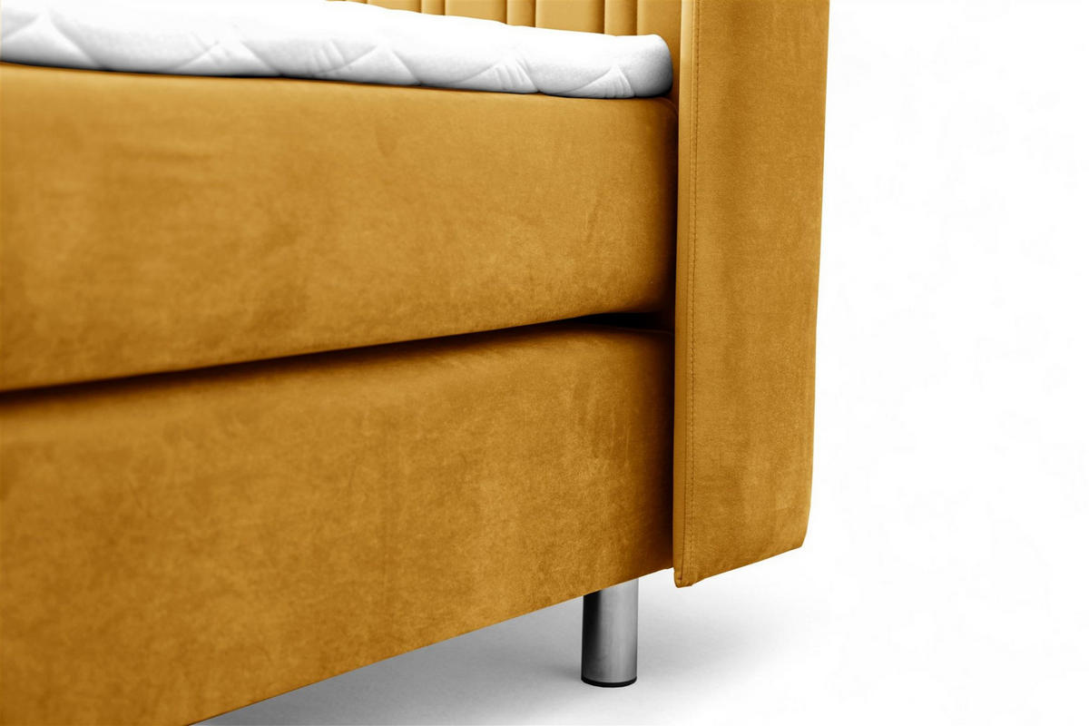 BOXSPRINGBETT Agnus - Gelb, Holzwerkstoff/Textil (200/200cm) - Fun Möbel