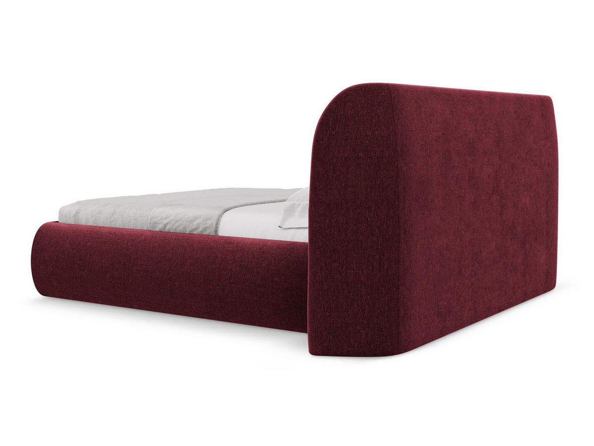 POLSTERBETT mit Bettkasten und Lattenrost 210x215 Rot - Rot/Weinrot, Kunststoff/Textil (160/200cm) - Makamii