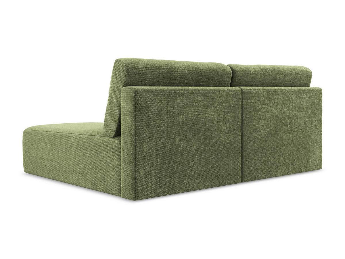 ECKSOFA mit Schlaffunktion rechts Chenille Stoff Grün - Schwarz/Grau, Kunststoff/Textil (210/149cm) - Makamii