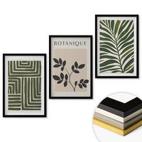 WANDBILDER 3er-Set - 40x60 cm Schwarzer Rahmen - Botanischer Boho-Minimalismus - Schwarz, Kunststoff (40/60cm) - ArtPrintCave