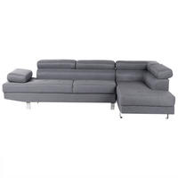 5-SITZER-ECKSOFA Polyester Grau Norrea - Grau, Textil (262/169cm) - Beliani