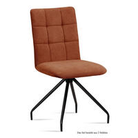 ESSZIMMERSTUHL (2er-Set) Devera 47x91x60 Schwarz/Cognac - Cognac/Schwarz, Kunststoff (60/91/47cm) - 58aufmkessel