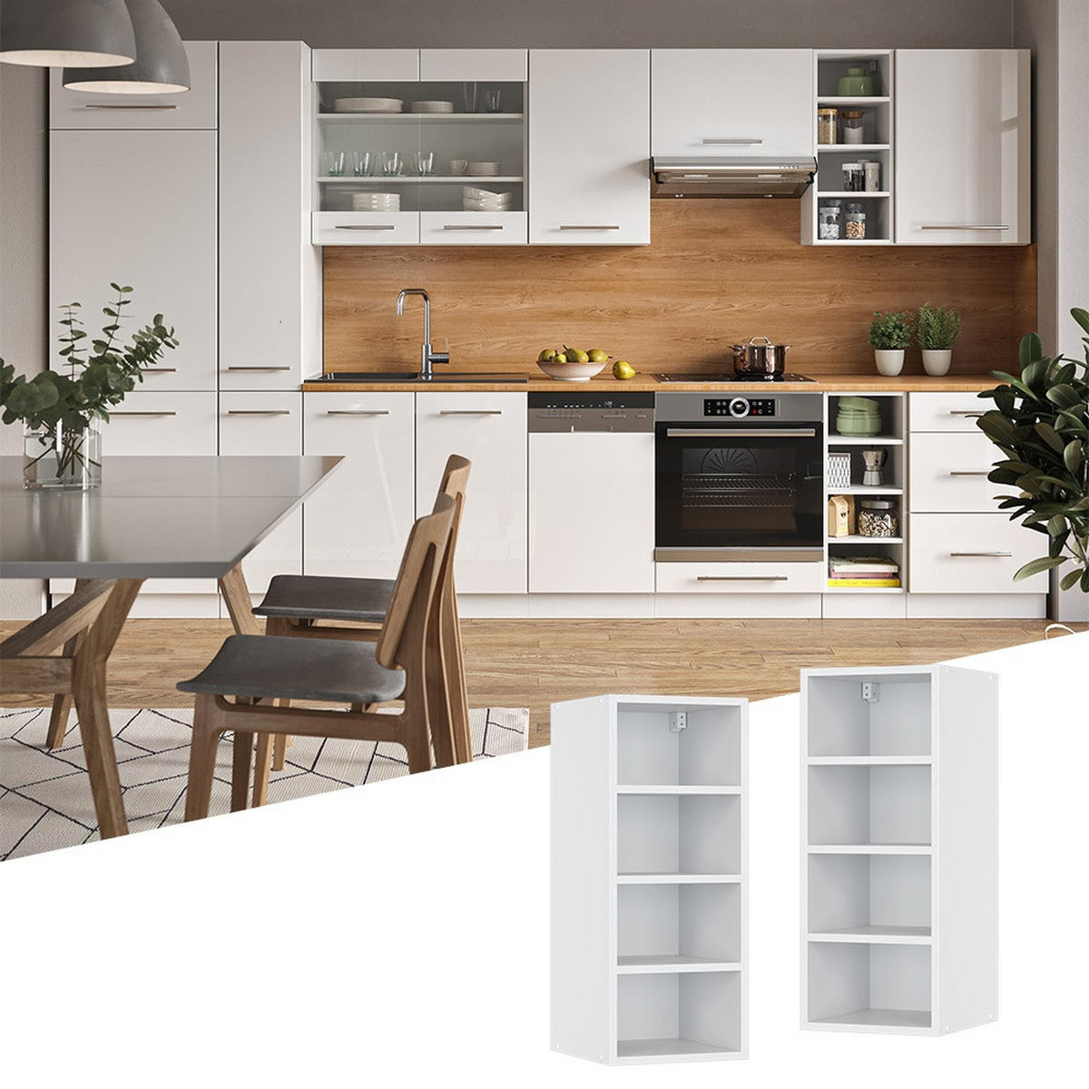 VISEČA OMARICA Fame-Line Bela 30 cm - bela, leseni material (30/72/32.5cm) - Vicco