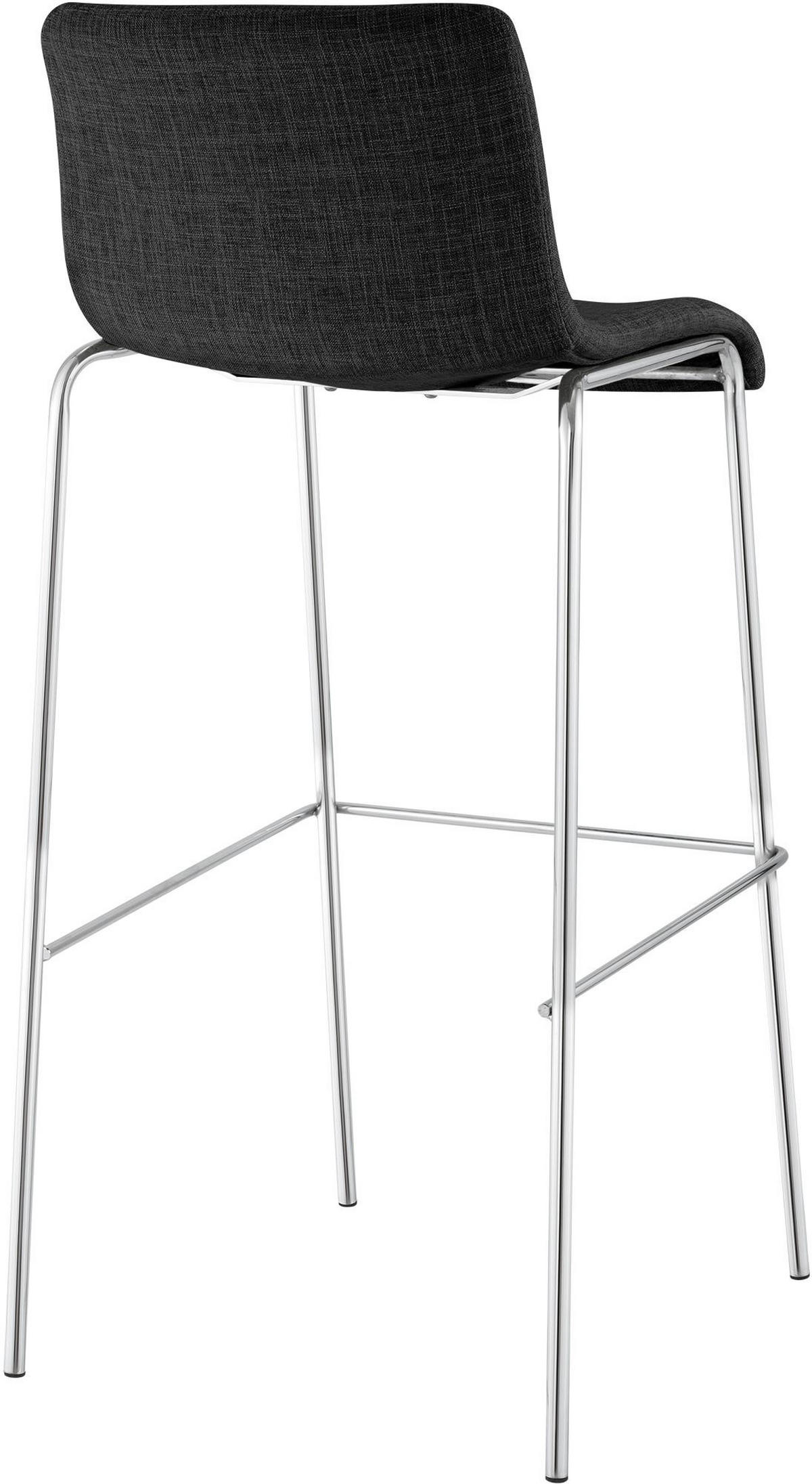 BARHOCKER Stoff Dunkelgrau - Chromfarben/Dunkelgrau, Textil/Metall (43/100/48cm) - CLP