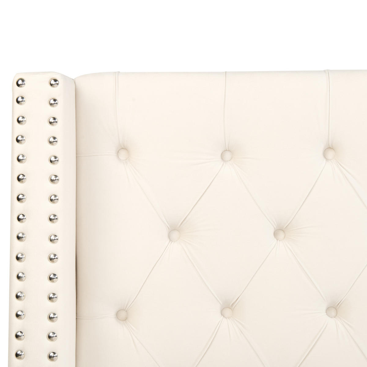 POLSTERBETT 140/200cm Cremeweiß Lubbon - Creme, Textil (140/200cm) - Beliani