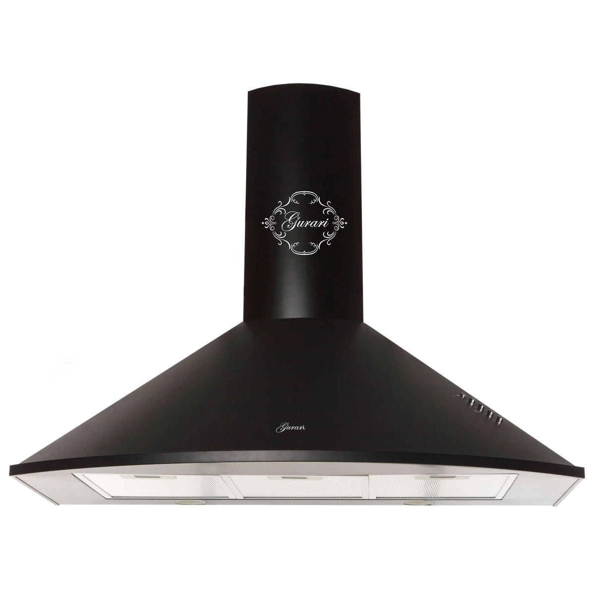DUNSTABZUGSHAUBE GCH C 046 BL 9 + Umluftset, 90 cm Schwarz - Schwarz, Metall (90/119/50cm) - Gurari
