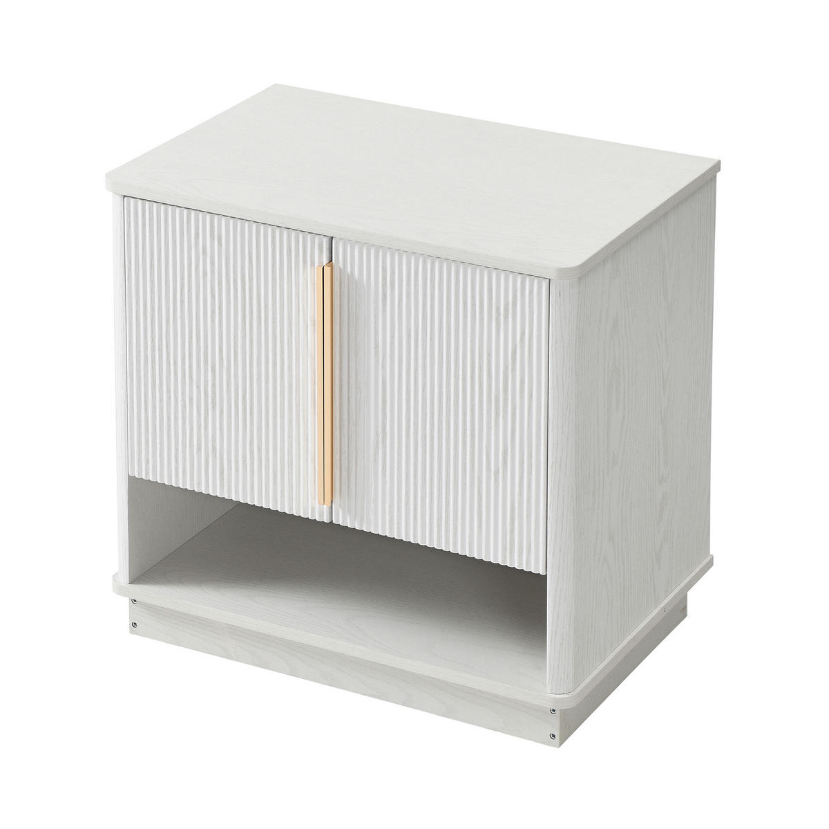 SCHUHSCHRANK 60/40/61 cm in Weiß mit 2 Türen und offenem Fach - Weiß, Holzwerkstoff (60/61/40cm) - Flora Grace