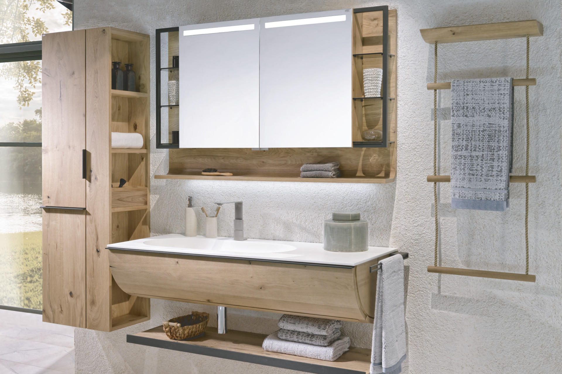 Dřevěný dekor v koupelně inspirace