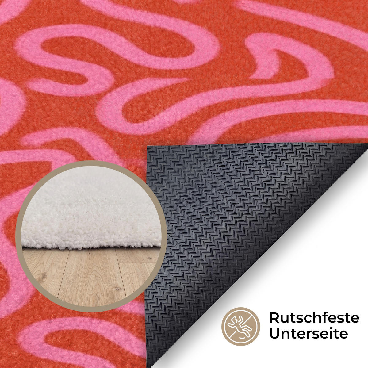 KOBERCE - Ružová - 80x120 cm - červená, textil/plast (80/0.4cm) - OnlyWow