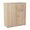 KOMMODE mit 2 Schubladen und 2 Türen - Hellbraun, Holzwerkstoff (74/85/35cm) - Home Collective