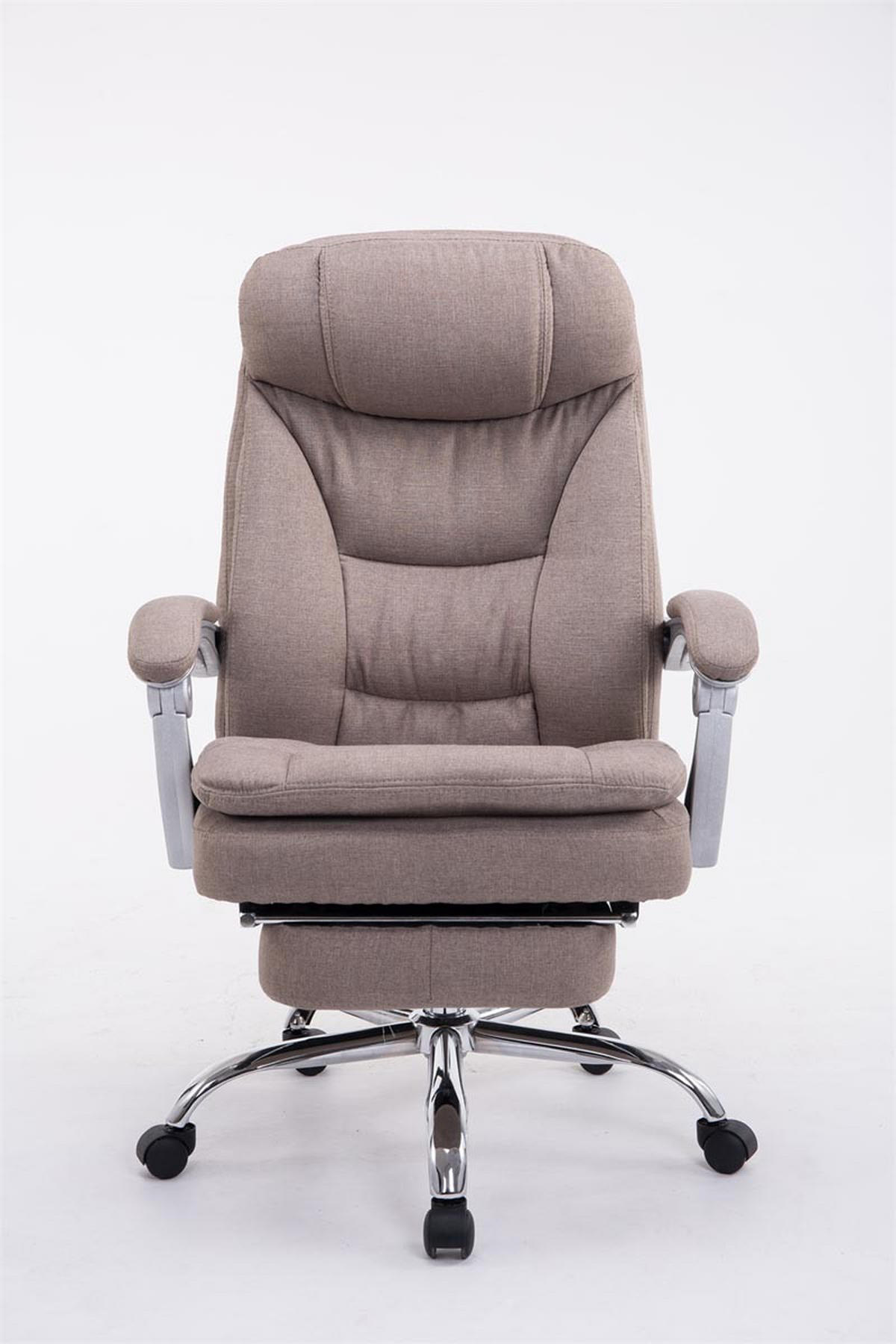 CHEFSESSEL Stoff taupe - Taupe/Chromfarben, Textil/Metall (67/112/67cm) - CLP