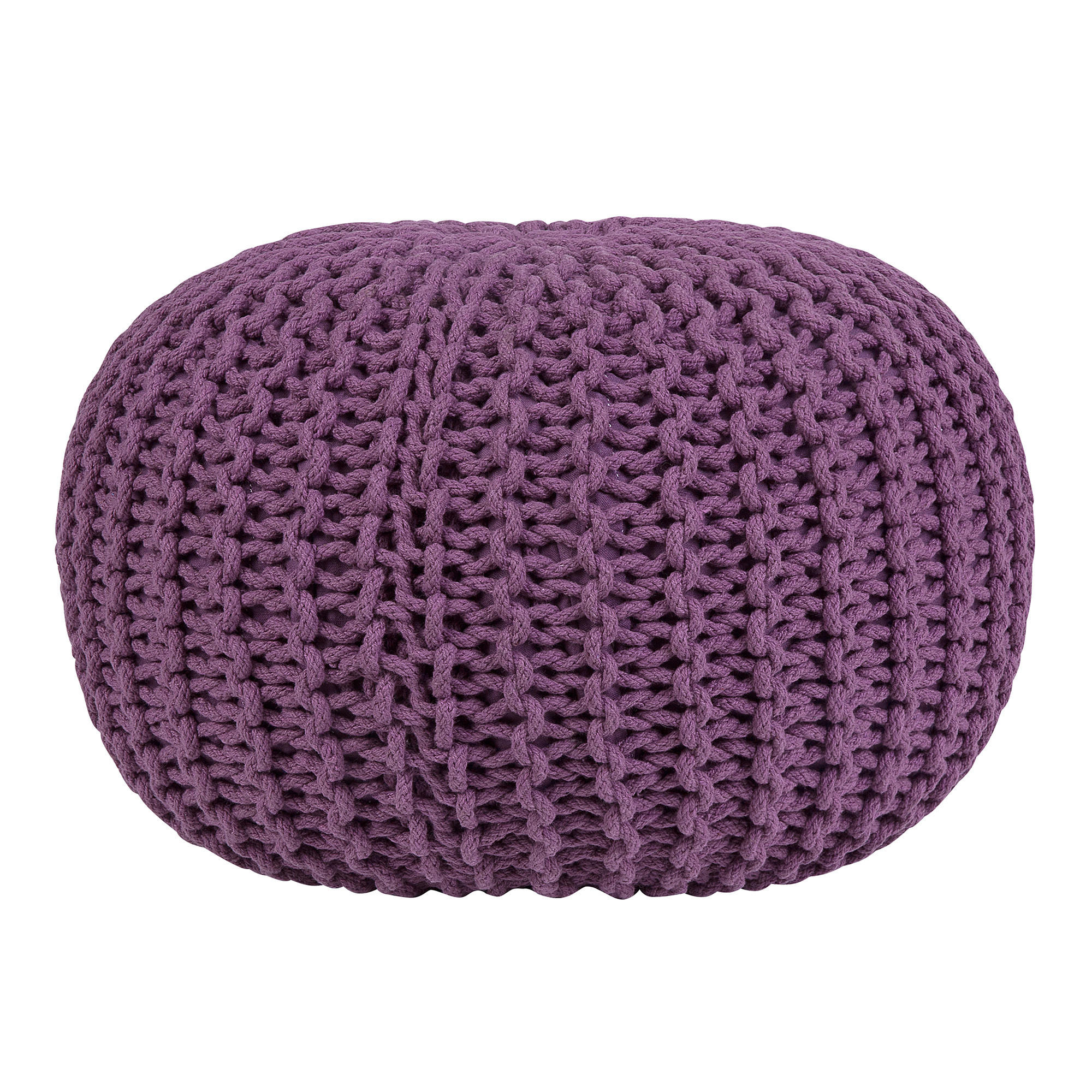 POUF Conrad 50/50/35 cm - Violett, Naturmaterialien/Textil (50/35/50cm) - Beliani
