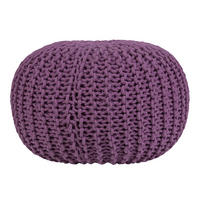 POUF Conrad 50/50/35 cm - Violett, Naturmaterialen/Textil (50/35/50cm) - Beliani