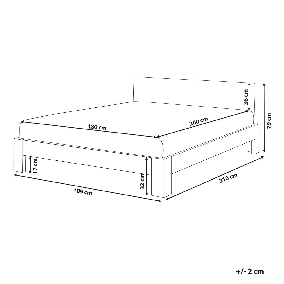 BETT mit Lattenrost 180x200 cm Weiß Royan - Weiß, Holz (180/200cm) - Beliani