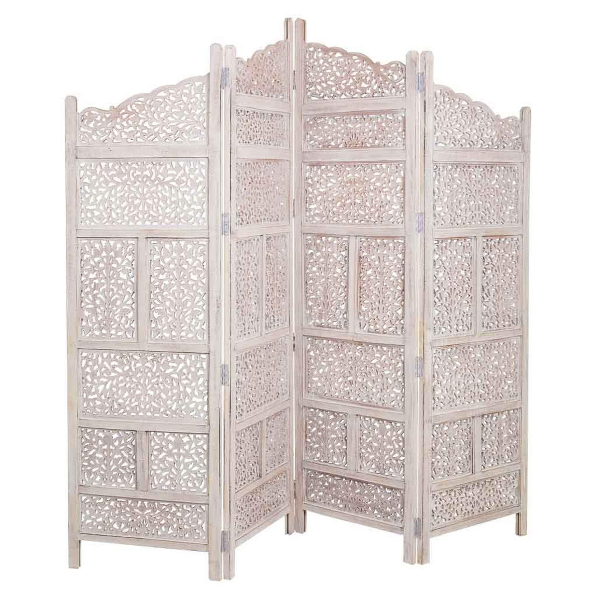 PARAVENT aus Holz, weiß, 2x180cm - Weiß, Holz (200/180/2.5cm) - Wanderlust