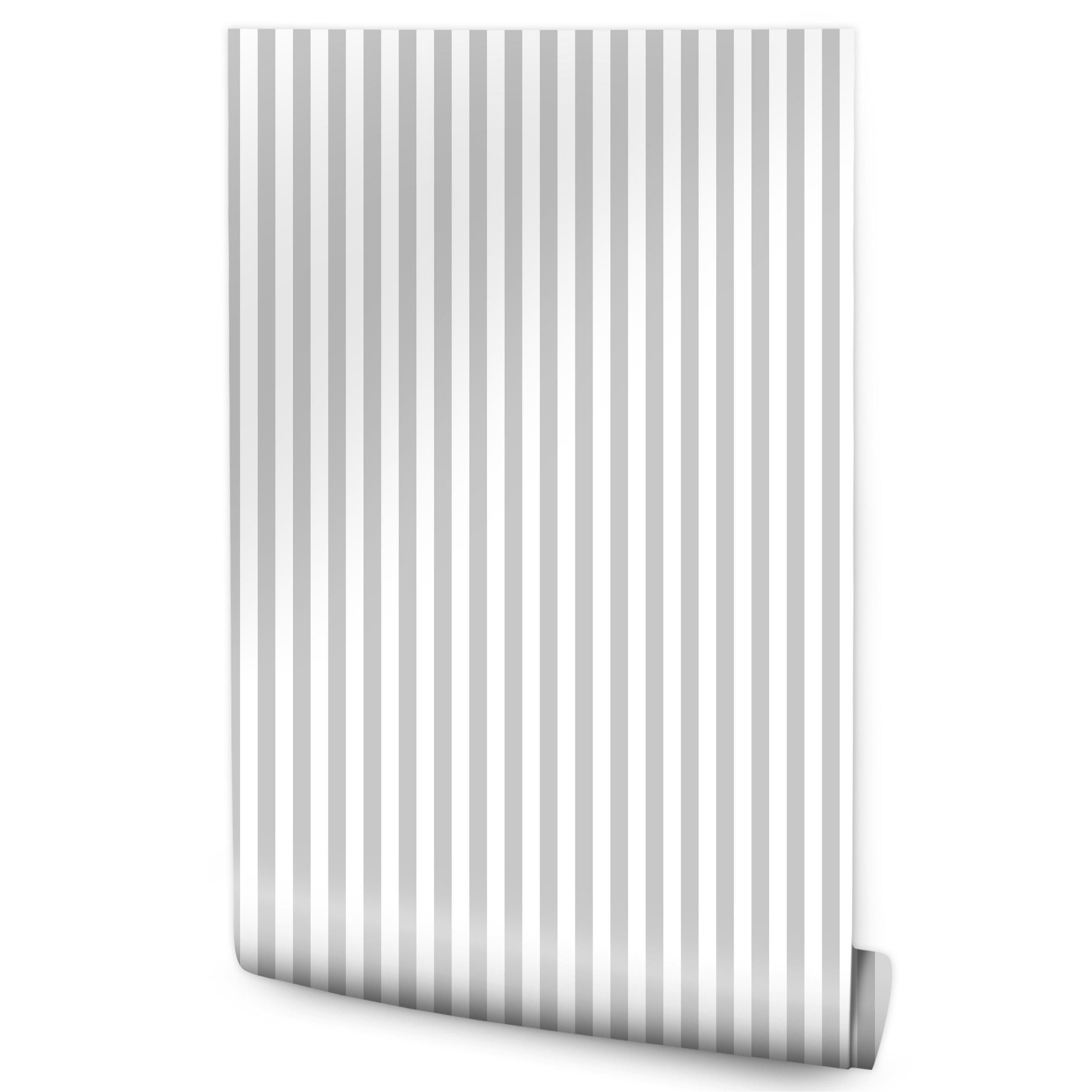 VLIESTAPETE Vertikale Streifen – Grau, Weiß – 50x1000 cm - Weiß/Grau, Papier (50/1000cm) - Muralo