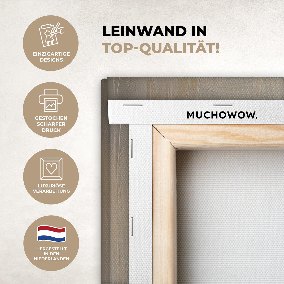 LEINWANDBILD Osterhase - Pastell - Eier Gemälde 60x40 cm - Beige, Textil (60/40cm) - MuchoWow