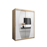 SCHWEBETÜRENSCHRANK 200/150/62 2-türig - Silberfarben/Weiß, Holz/Kunststoff (150/200/62cm) - Abiks Möbel