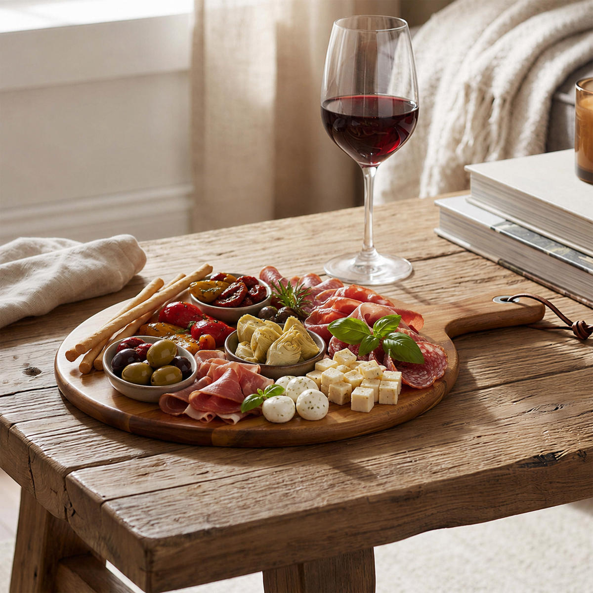 PIZZABRETT Natur Akazienholz mit Griff 28 cm - Hellbraun, Holz/Metall (28/37.5cm) - Relaxdays