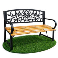 GARTENBANK REO Schwarz, Braun 118 x 87 x51,5 cm - Schwarz/Braun, Holz/Metall (118/87/51.5cm) - Akord