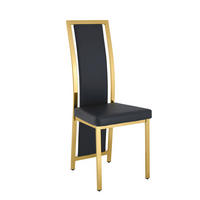 ESSZIMMERSTUHL 2er-Set 109 cm Metall PU-Leder Schwarz Gold - Schwarz, Metall (42.7/109/44cm) - Meubliv