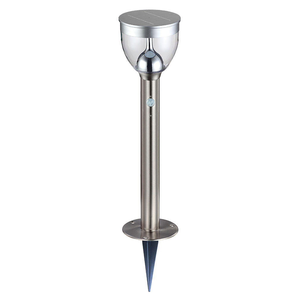 LED AUSSENLEUCHTE Solar Grau - Silberfarben, Metall (15/15/55cm) - Globo Lighting