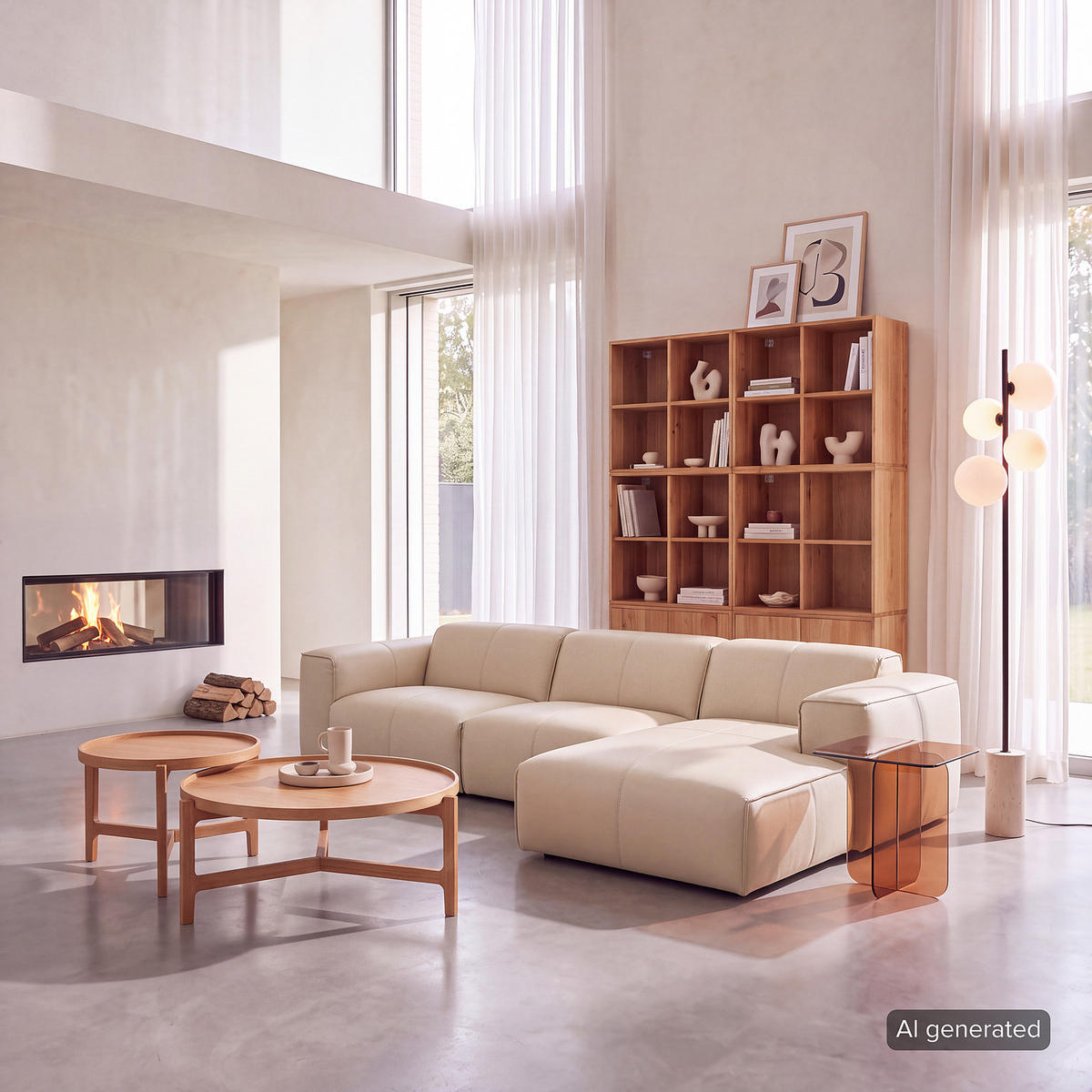 3-SITZER ECKSOFA mit Longchair - Hellgrau/Schwarz, Leder/Kunststoff (284/173cm) - home24