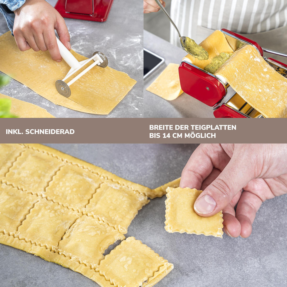 NUDELMASCHINE, rot - Rot, Metall (20/15/21cm) - bremermann