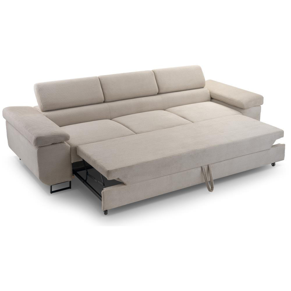 3-SITZERSOFA mit Schlaffunktion Navio dunkelrot - Schwarz/Dunkelrot, Textil (274/90/98cm) - Beautysofa