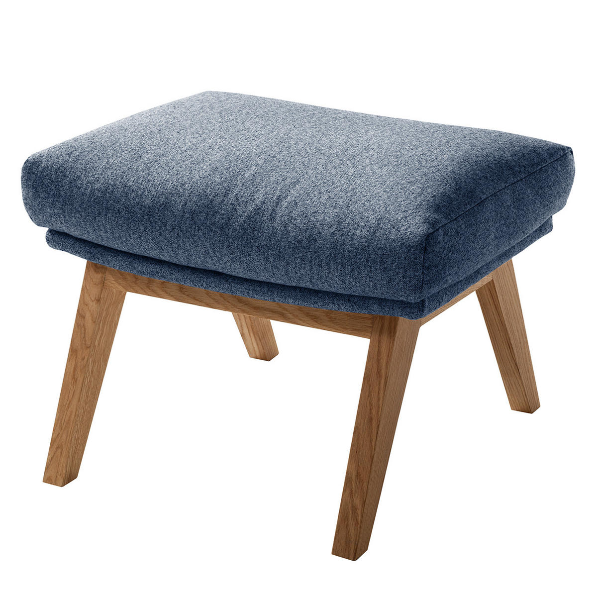 POLSTERHOCKER - Blau/Eichefarben, Eichenholz/Textil (54/41/41cm) - home24