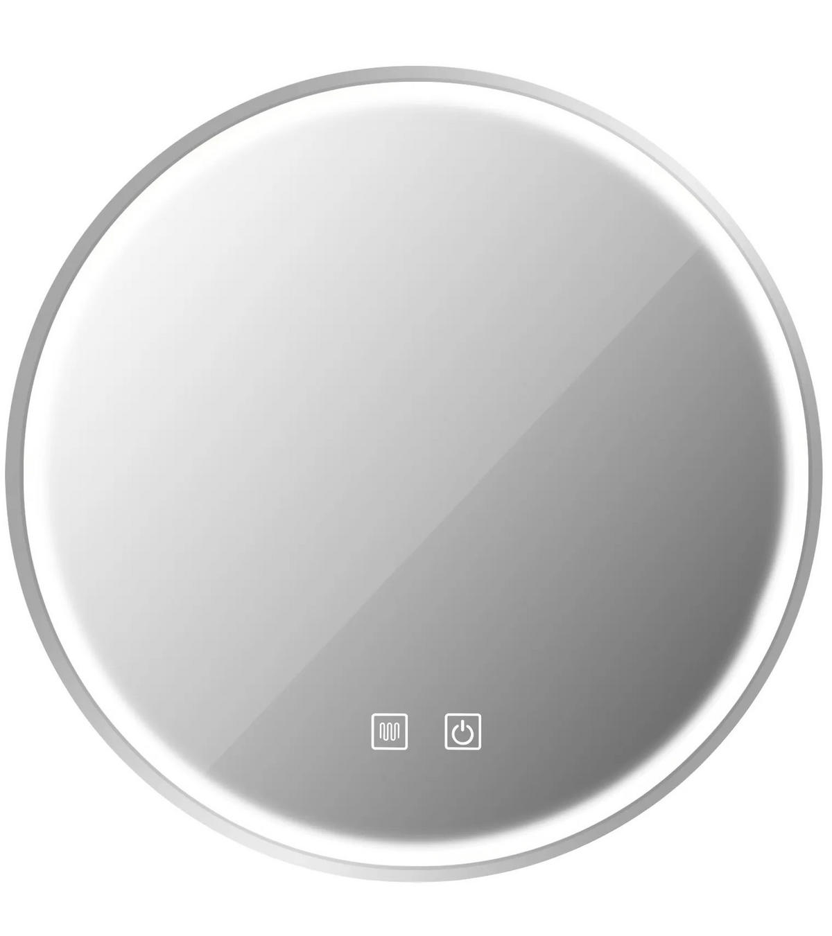 SPIEGEL Rea Led 70cm Mmj Brush Silver - Edelstahlfarben, Glas (70/70/2cm) - REA