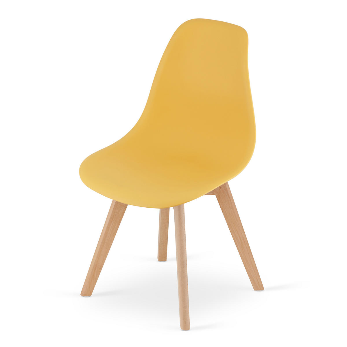 ESSZIMMERSTUHL 2-er Set KITO Senffarbener Sitz, natürliche Beine - Currygelb/Naturfarben, Kunststoff (46/80/54.5cm) - Valora