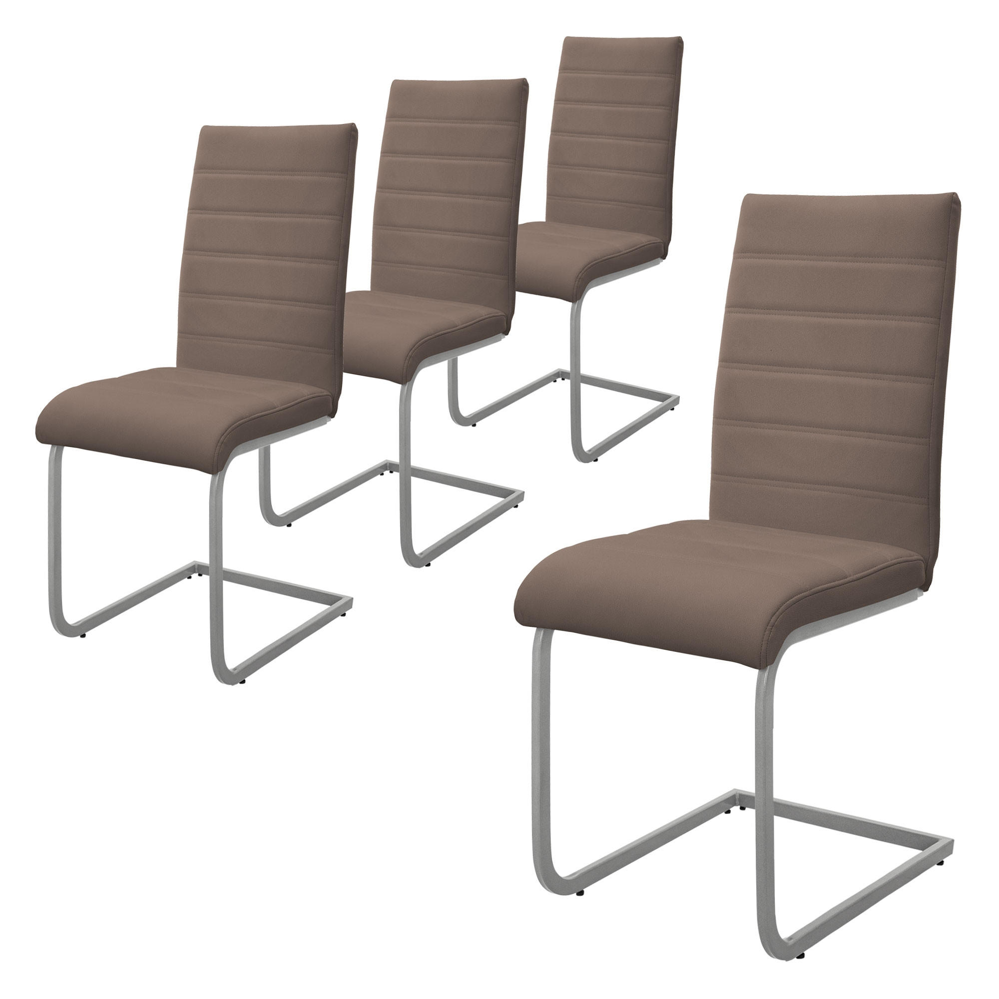 ML-DESIGN HOUPACÍ židle, sada 4 ks, hnědá, umělá kůže