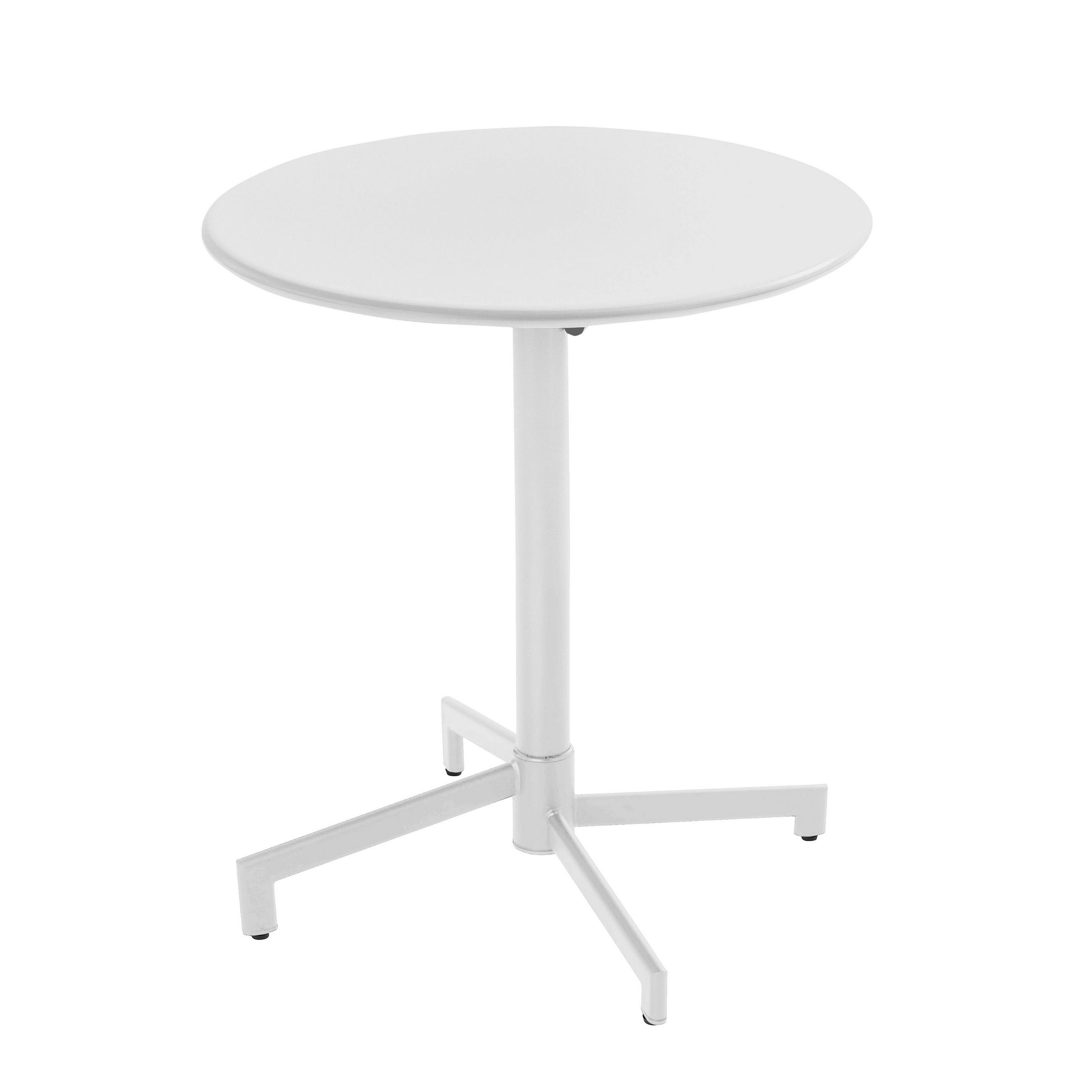 BISTROTISCH, Weiß - Weiß, Metall (70/70/72cm) - Oviala