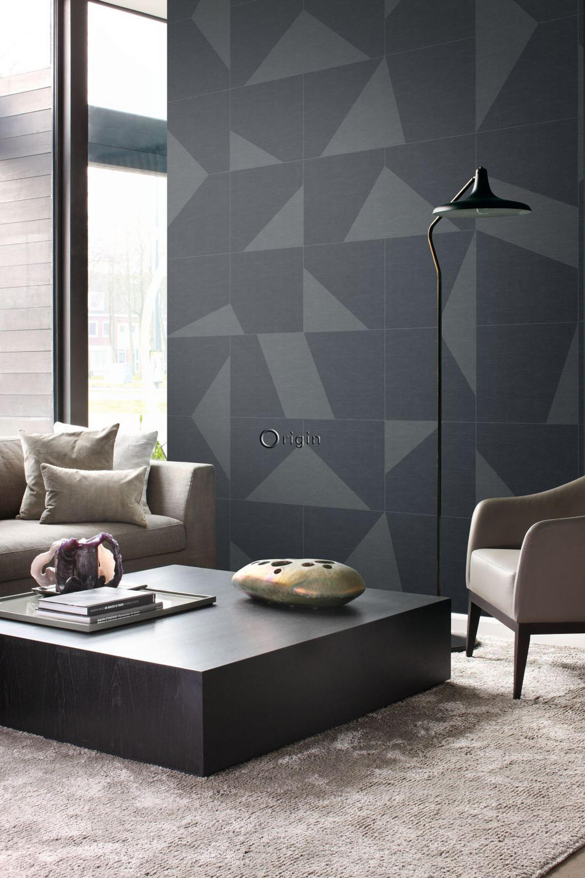 FOTOTAPETE grafisches Motiv 200 x 300 cm - Grau, Papier (200/300cm) - Origin Wallcoverings