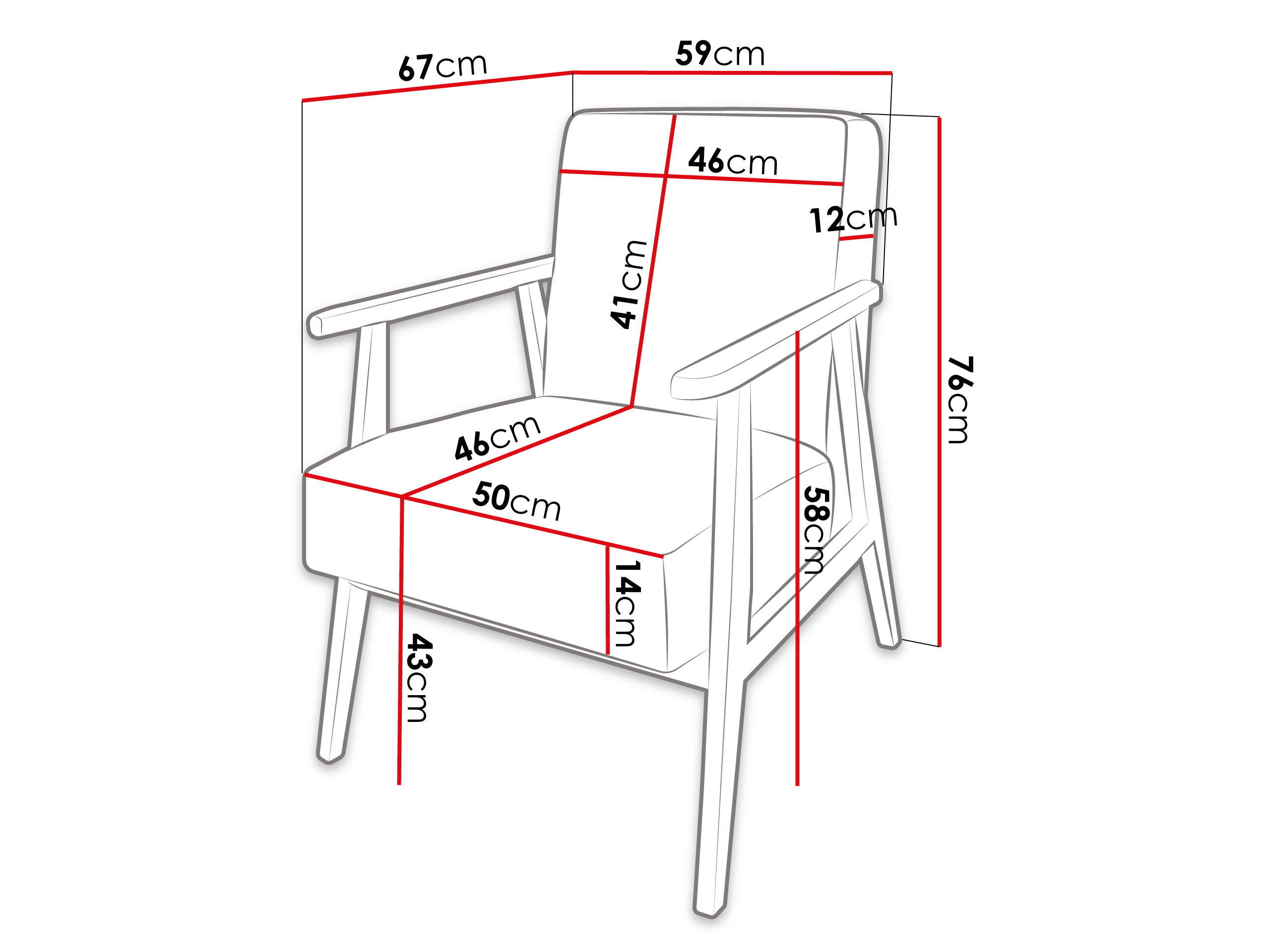 Thumbnail - Mirjan24 Sessel, Rosa, Textil, Kiefer, 1-Sitzer, Rechteckig, 59x76x67 cm, Wohnzimmer, Sessel, Polstersessel
