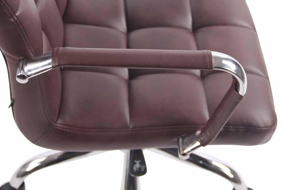 DREHSTUHL Lederlook bordeauxrot - Chromfarben/Bordeaux, Textil/Metall (56/94/62cm) - CLP