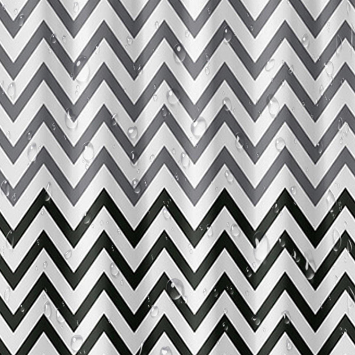 DUSCHVORHANG Grau Weiß geometrisch gestreift PEVA wasserdicht mit Haken - Multicolor, Kunststoff (120/180cm) - MCBOSON