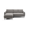 ECKSOFA BONO Stilvolles Sofa mit Schlaffunktion, Robuste Holzfüße, Elegante Armlehnen, Tiefe Sitzfläche 226x164x88cm, Linke, Grau - Grau, Holz/Textil (164/226cm) - DomoHome