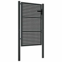 GARTENTOR im Modernes Karodesign, inklusive Pfosten, 105/125 cm, aus Stahl, Anthrazit - Grau, Metall (4/175cm) - vidaXL