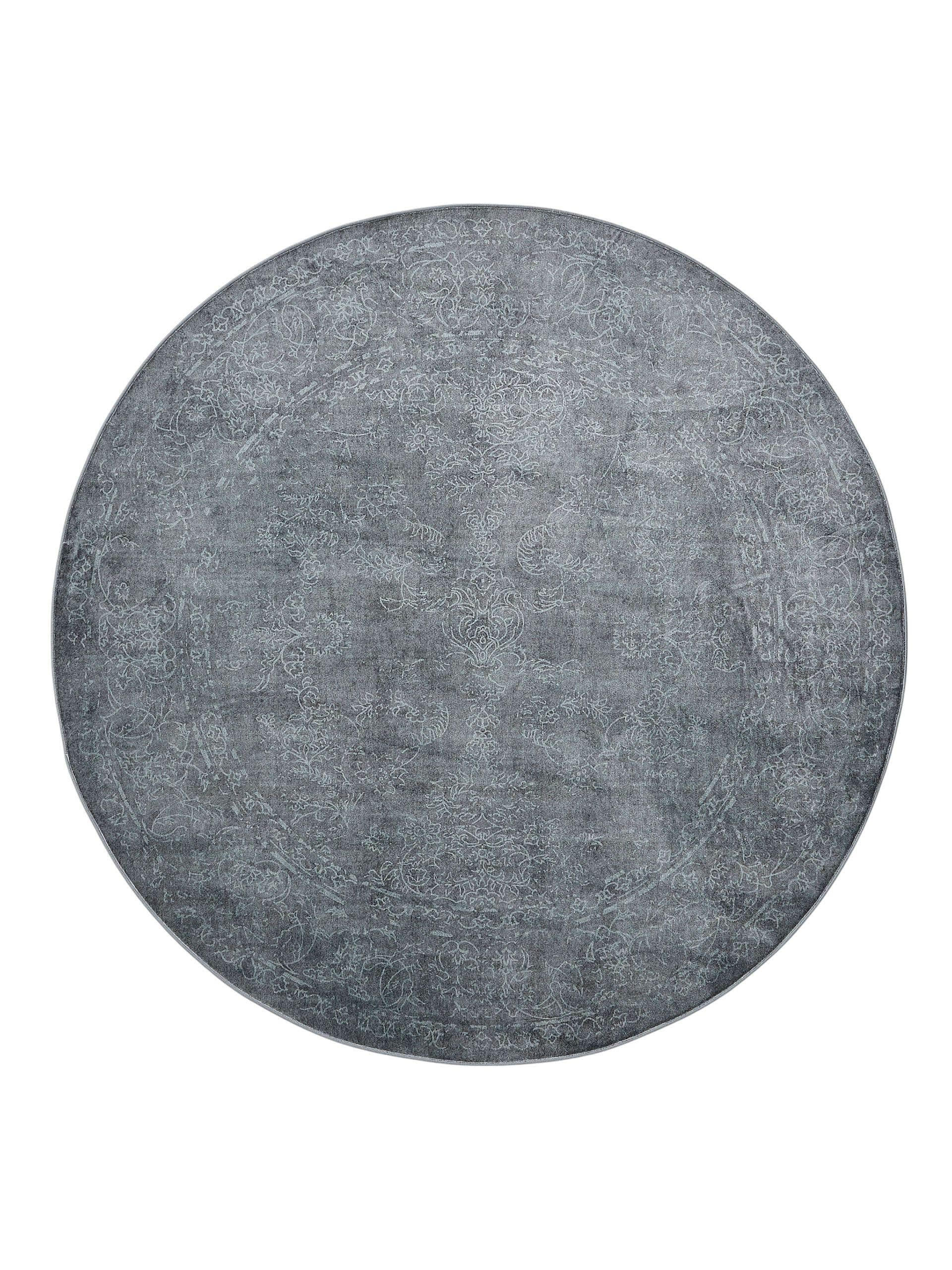 VINTAGE-TEPPICH Miray waschbar ø 160 cm rund - Creme/Grau, Kunststoff (160/160cm) - benuta Nest