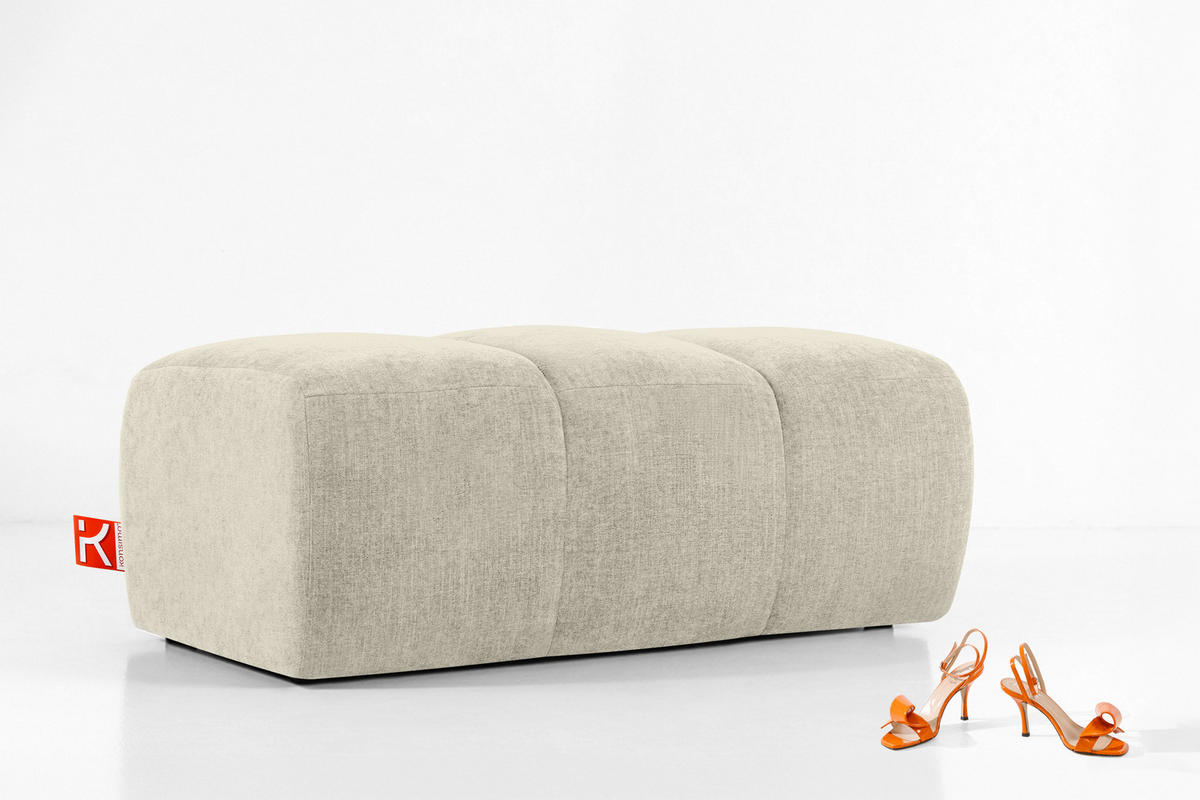 SITZHOCKER FLAVA, Ecru - Ecru, Holz/Holzwerkstoff (123/47/70cm) - KONSIMO®