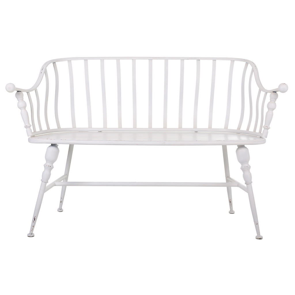 BANK 128x53x86 cm - Weiß, Metall (128/86/53cm) - Wanderlust