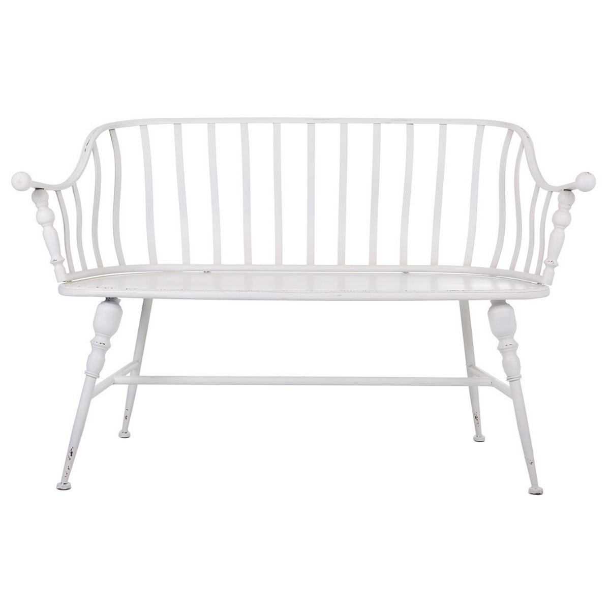 BANK 128x53x86 cm - Weiß, Metall (128/86/53cm) - Wanderlust